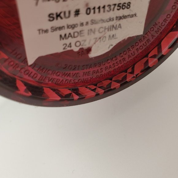 Starbucks Winter Holiday Jeweled Tumbler - Red / 24 FL Oz / 2021 - Picture 6 of 12